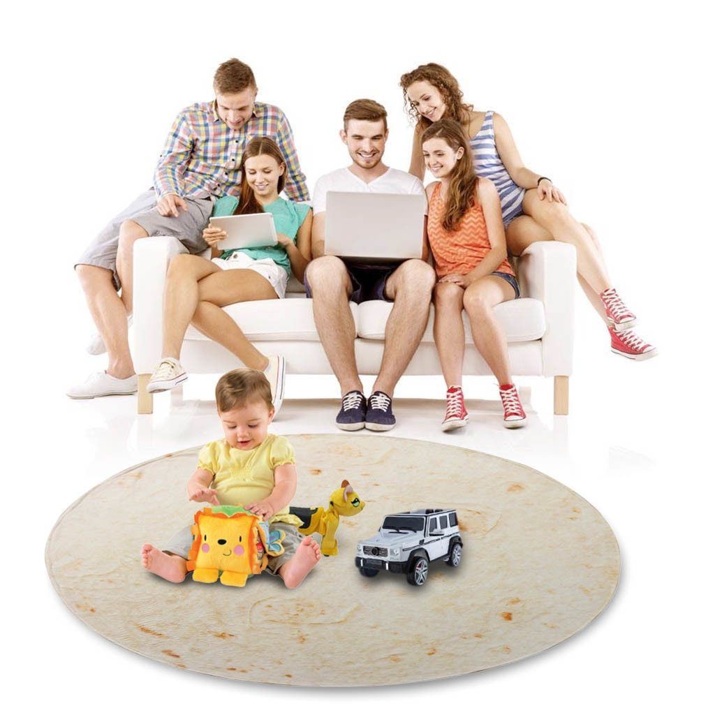 Super Soft Warm Flannel Burrito Blankets 280Gsm Round Shape Airplane Travel Throw Coral Fleece Tortilla Nap Wrap Blankets - 𝓢𝓱𝓸𝓹𝓵𝓮𝓬𝔂