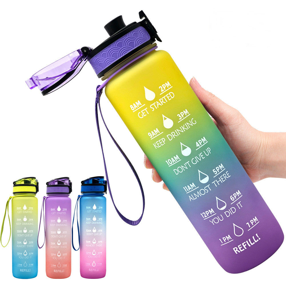 1L Tritan Water Bottle With Time Marker Bounce Cover Motivational Water Bottle Cycling Leakproof Cup For Sports Fitness Bottles - 𝓢𝓱𝓸𝓹𝓵𝓮𝓬𝔂
