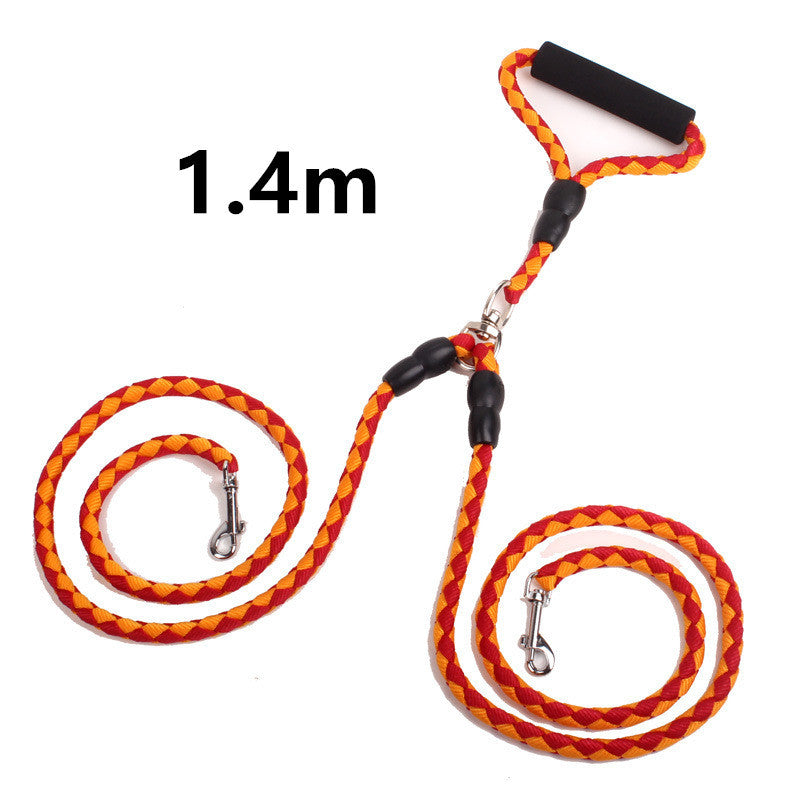 Double-Ended Traction Rope For Walking The Dog Hand-Double-Ended Traction Rope One Plus Two Leash Collar Pet Supplies Dog Collar - 𝓢𝓱𝓸𝓹𝓵𝓮𝓬𝔂