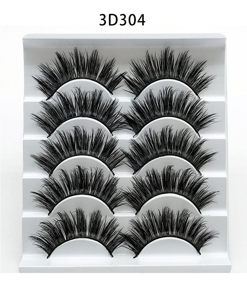 Mink False Eyelashes 3D False Eyelashes Five Pairs Of Soft Cotton Stalk Eyelashes - 𝓢𝓱𝓸𝓹𝓵𝓮𝓬𝔂