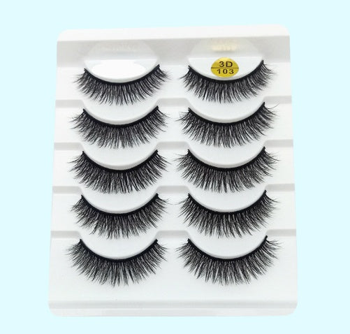 Mink False Eyelashes 3D False Eyelashes Five Pairs Of Soft Cotton Stalk Eyelashes - 𝓢𝓱𝓸𝓹𝓵𝓮𝓬𝔂