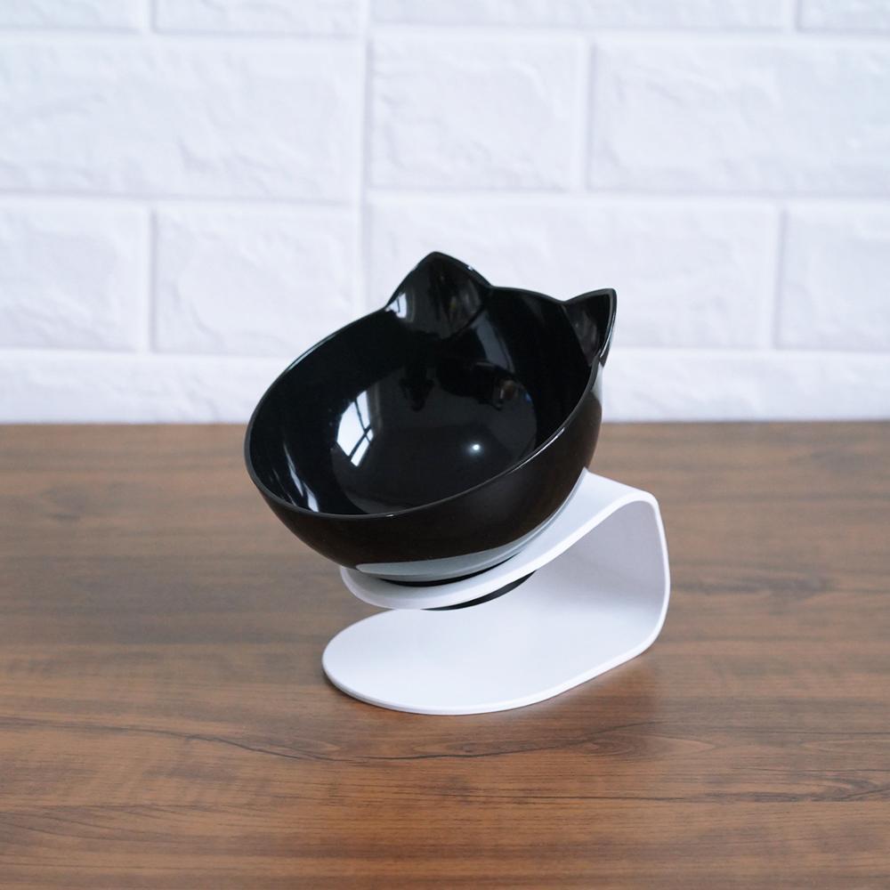 New Inclined Food Cat Ear Oblique Mouth Transparent Single Pet Bowl - 𝓢𝓱𝓸𝓹𝓵𝓮𝓬𝔂