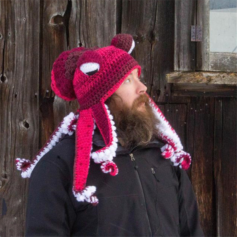 New Adult Hat Tricky And Funny Octopus Headgear Handmade Crochet Woolen Hat - 𝓢𝓱𝓸𝓹𝓵𝓮𝓬𝔂