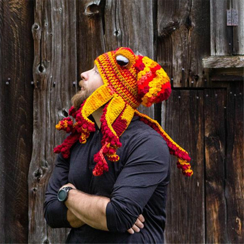 New Adult Hat Tricky And Funny Octopus Headgear Handmade Crochet Woolen Hat - 𝓢𝓱𝓸𝓹𝓵𝓮𝓬𝔂