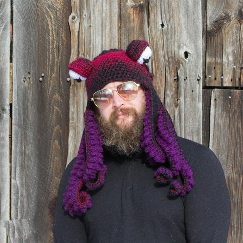New Adult Hat Tricky And Funny Octopus Headgear Handmade Crochet Woolen Hat - 𝓢𝓱𝓸𝓹𝓵𝓮𝓬𝔂