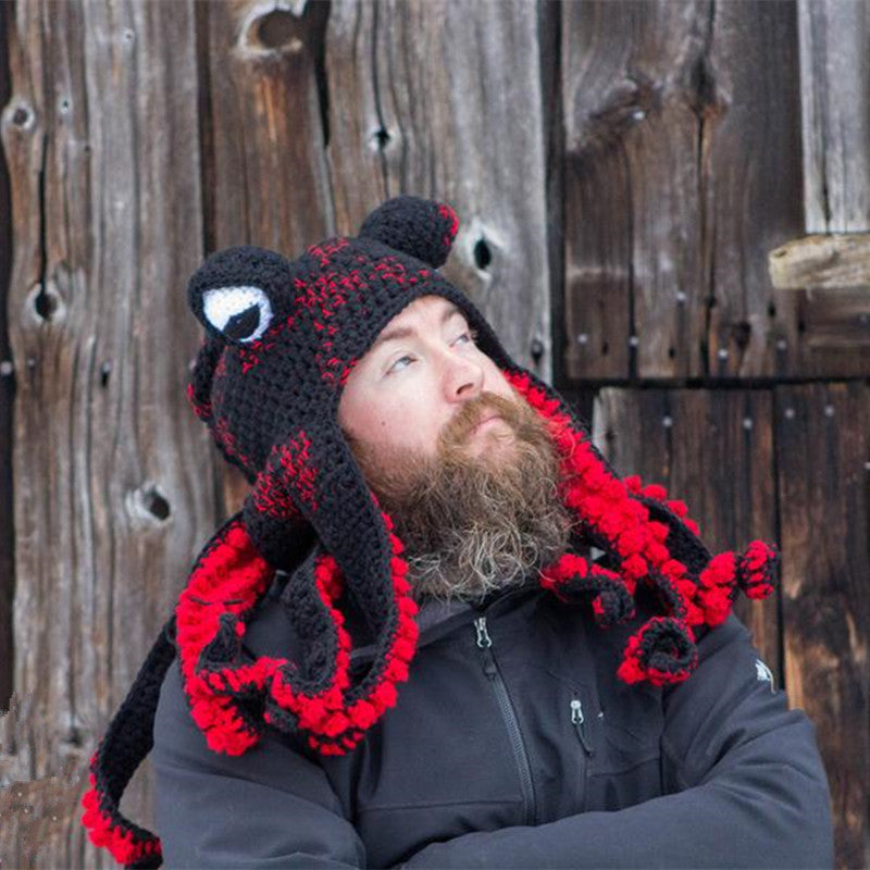 New Adult Hat Tricky And Funny Octopus Headgear Handmade Crochet Woolen Hat - 𝓢𝓱𝓸𝓹𝓵𝓮𝓬𝔂