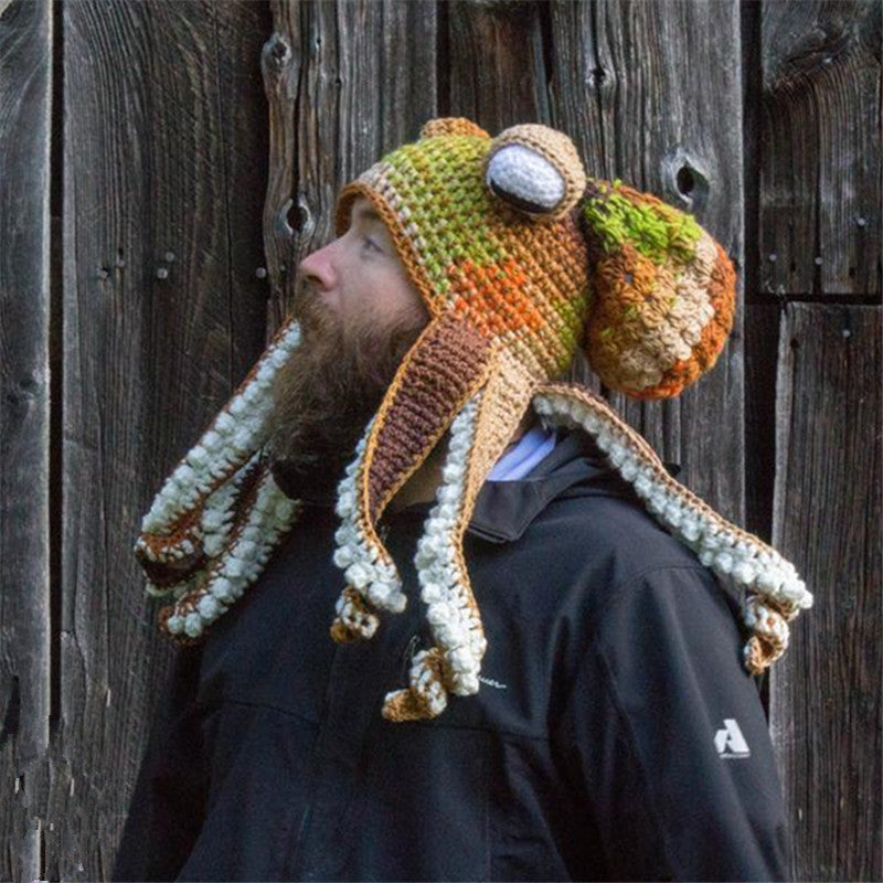 New Adult Hat Tricky And Funny Octopus Headgear Handmade Crochet Woolen Hat - 𝓢𝓱𝓸𝓹𝓵𝓮𝓬𝔂