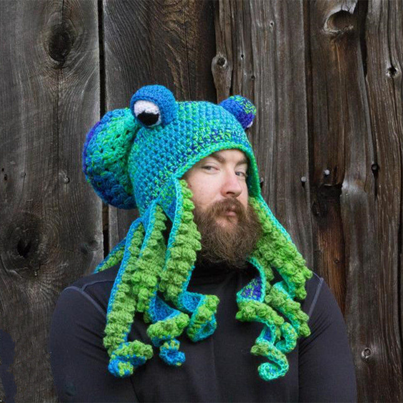 New Adult Hat Tricky And Funny Octopus Headgear Handmade Crochet Woolen Hat - 𝓢𝓱𝓸𝓹𝓵𝓮𝓬𝔂