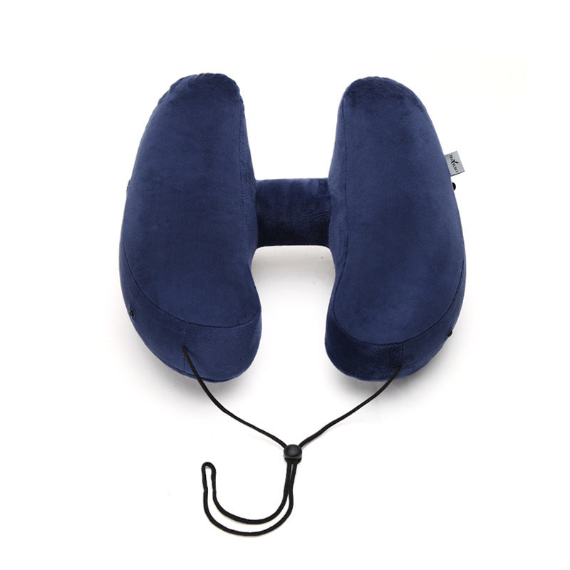 Hooded Travel Pillow H Shaped Inflatable Neck Pillow Folding Lightweight Nap Car Seat Office Airplane Sleeping Cushion Pillows - 𝓢𝓱𝓸𝓹𝓵𝓮𝓬𝔂
