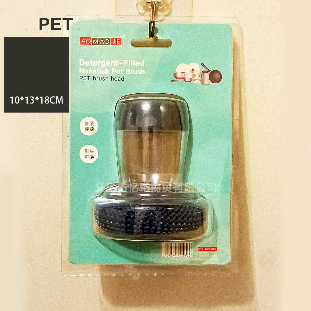 Kitchen Soap Dispensing Palm Brush Cleaner Push-type Brush Kitchen Detergent Tools - 𝓢𝓱𝓸𝓹𝓵𝓮𝓬𝔂