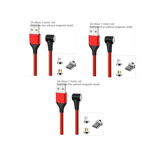 Compatible with Apple , Magnetic USB Cable Fast Charging Micro USB Type C Data Wire Cord Magnet Charger Mobile Phone Cable