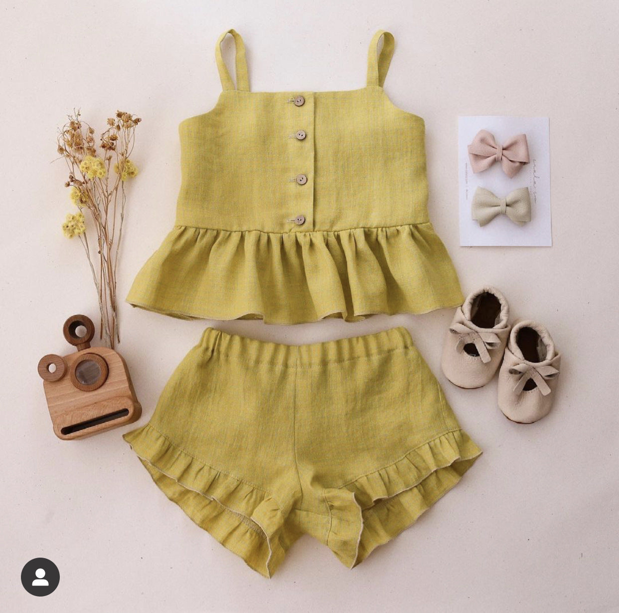 Ma Female Baby Suit Summer Sling Top Four-corner Ruffled Shorts Girls Two-piece Infant Clothing - 𝓢𝓱𝓸𝓹𝓵𝓮𝓬𝔂