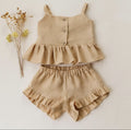 Ma Female Baby Suit Summer Sling Top Four-corner Ruffled Shorts Girls Two-piece Infant Clothing - 𝓢𝓱𝓸𝓹𝓵𝓮𝓬𝔂