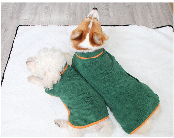 Pet Puppy Clothes Bathing Robe Neck Pet Clothes Tucked Waist Dog Shirts - 𝓢𝓱𝓸𝓹𝓵𝓮𝓬𝔂