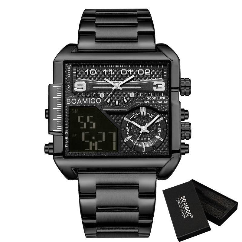 BOAMIGO New Top Brand Luxury Fashion Men Watches Gold Stainless Steel Sport Square Digital Analog Big Quartz Watch for Men - 𝓢𝓱𝓸𝓹𝓵𝓮𝓬𝔂