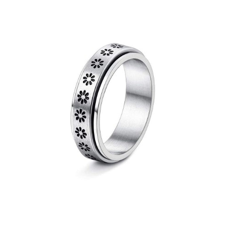 Stainless Steel Rotatable Spinner Ring Moon Stars Relieve Anxiety Rings - 𝓢𝓱𝓸𝓹𝓵𝓮𝓬𝔂
