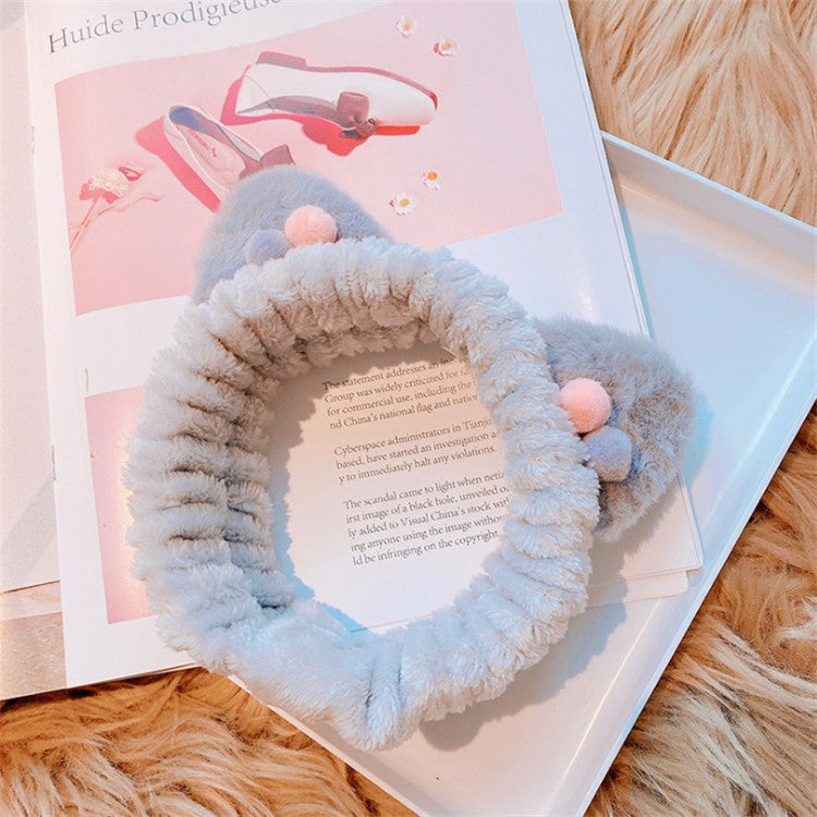 Three-dimensional Plush Cat Ears Headband Ladies Face Wash Makeup Hair Band - 𝓢𝓱𝓸𝓹𝓵𝓮𝓬𝔂