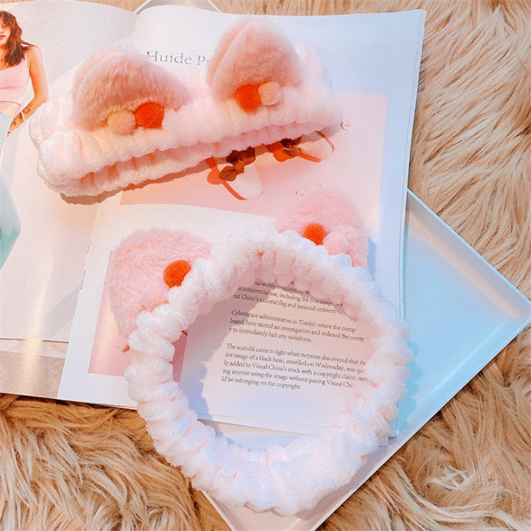 Three-dimensional Plush Cat Ears Headband Ladies Face Wash Makeup Hair Band - 𝓢𝓱𝓸𝓹𝓵𝓮𝓬𝔂