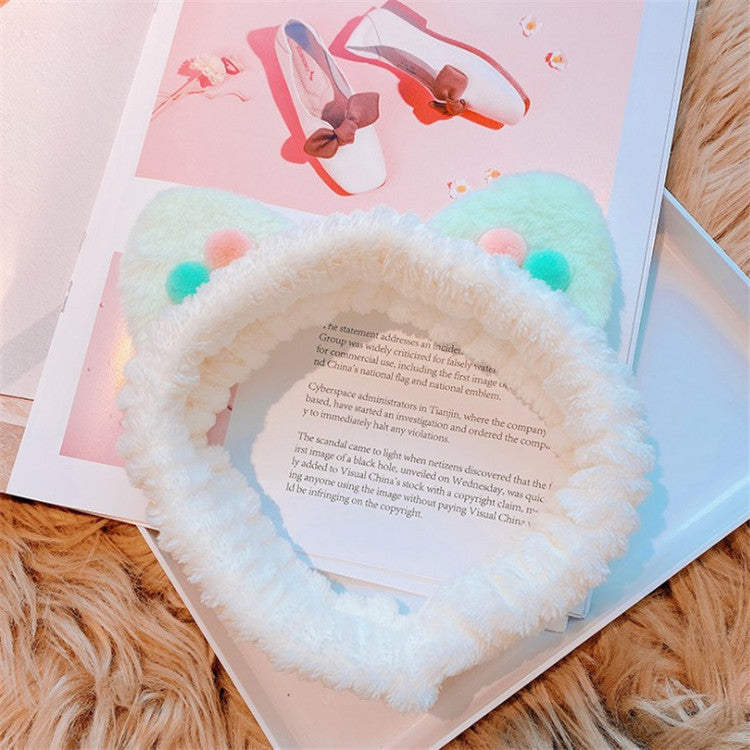 Three-dimensional Plush Cat Ears Headband Ladies Face Wash Makeup Hair Band - 𝓢𝓱𝓸𝓹𝓵𝓮𝓬𝔂