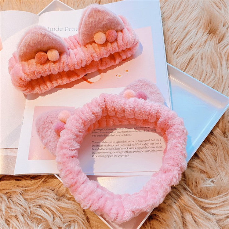 Three-dimensional Plush Cat Ears Headband Ladies Face Wash Makeup Hair Band - 𝓢𝓱𝓸𝓹𝓵𝓮𝓬𝔂