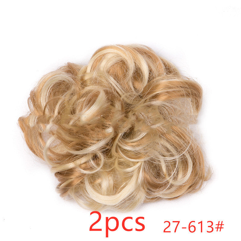 Europe, Japan, and South Korea popular hair bun fluffy natural drawstring curly hair ball head hair ring hair set female hair accessories chemical fiber hair - 𝓢𝓱𝓸𝓹𝓵𝓮𝓬𝔂