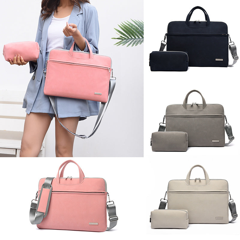 PU Leather Women Laptop Bag Notebook Carrying Case Briefcase For Macbook Air 13.3 14 15.6 Inch Men Handbags Shoulder Mouse Bag - 𝓢𝓱𝓸𝓹𝓵𝓮𝓬𝔂