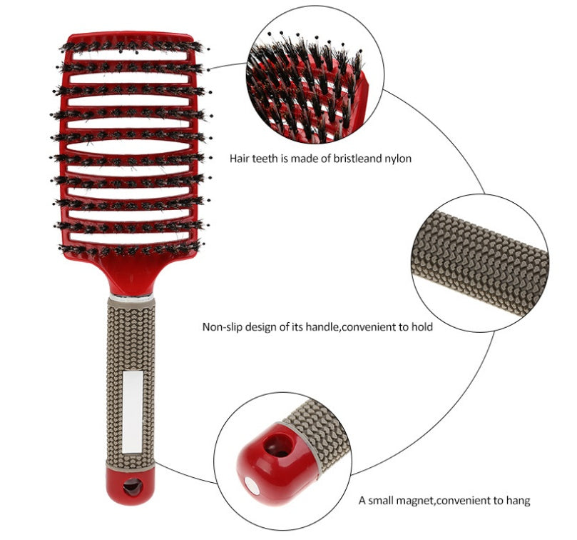 Hairbrush Anti Klit Brushy Haarborstel Women Detangler Hair Brush Bristle Nylon Scalp Massage  Teaser Hair Brush Comb - 𝓢𝓱𝓸𝓹𝓵𝓮𝓬𝔂
