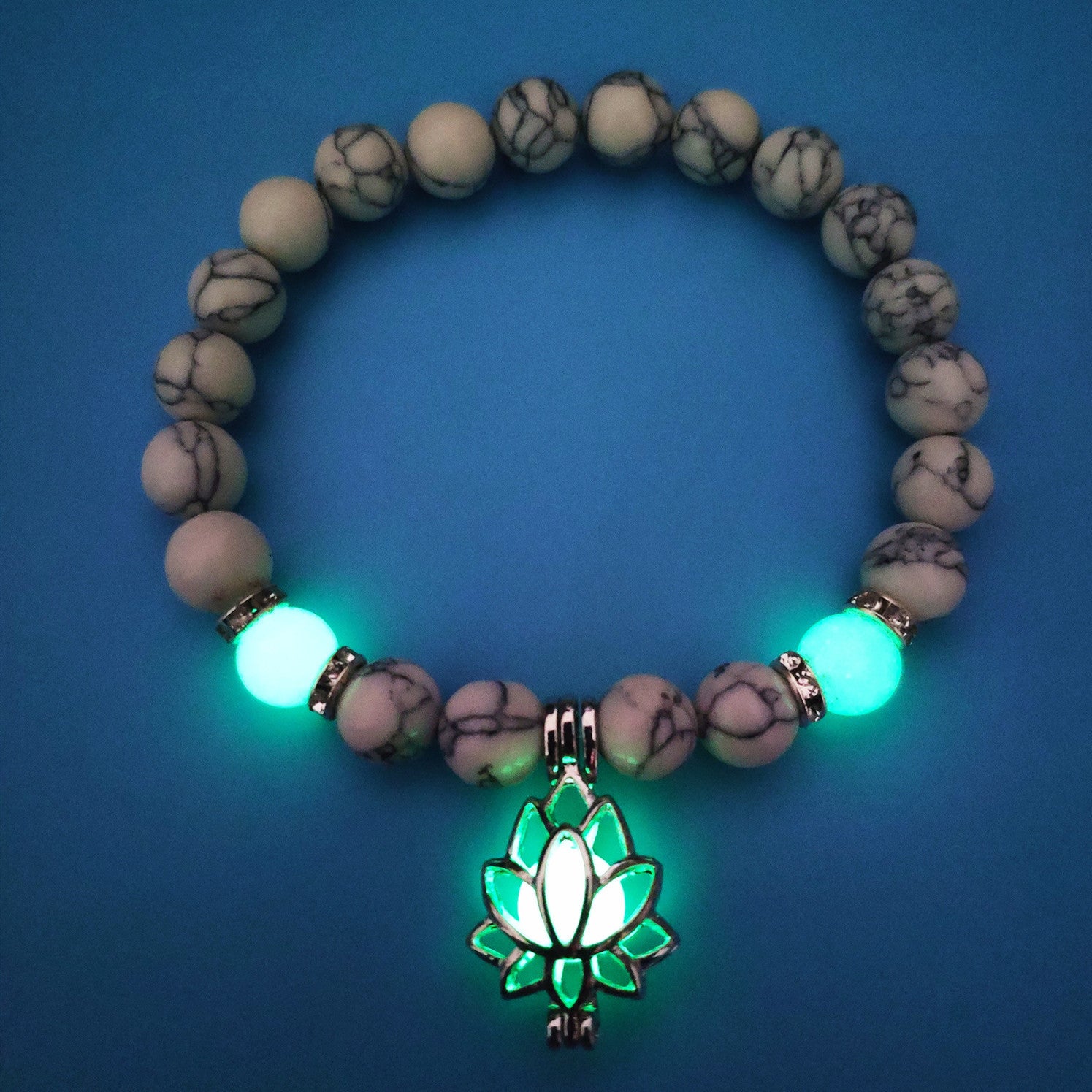 Energy Luminous Lotus Natural Stone Bracelet Yoga Healing Luminous Glow In The Dark Charm Beads Bracelet For Men Women Prayer Buddhism - 𝓢𝓱𝓸𝓹𝓵𝓮𝓬𝔂