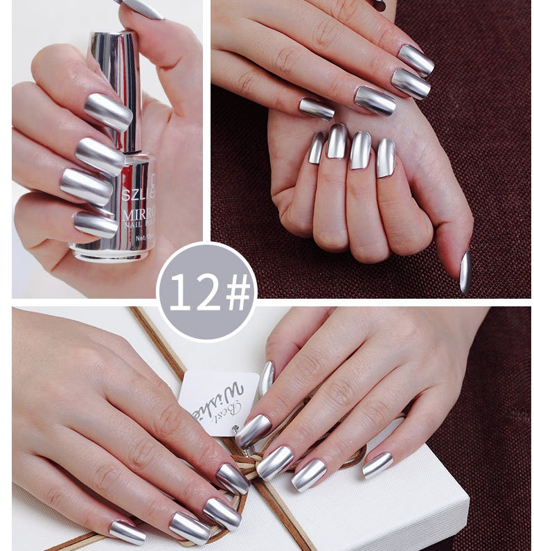Mirror Silver Nail Polish - 𝓢𝓱𝓸𝓹𝓵𝓮𝓬𝔂