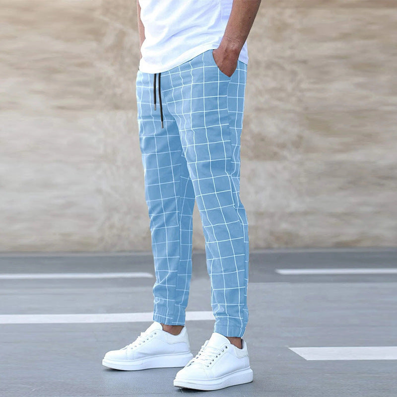 Fashion Plaid Print Pants Men's Casual Drawstring Trousers - 𝓢𝓱𝓸𝓹𝓵𝓮𝓬𝔂