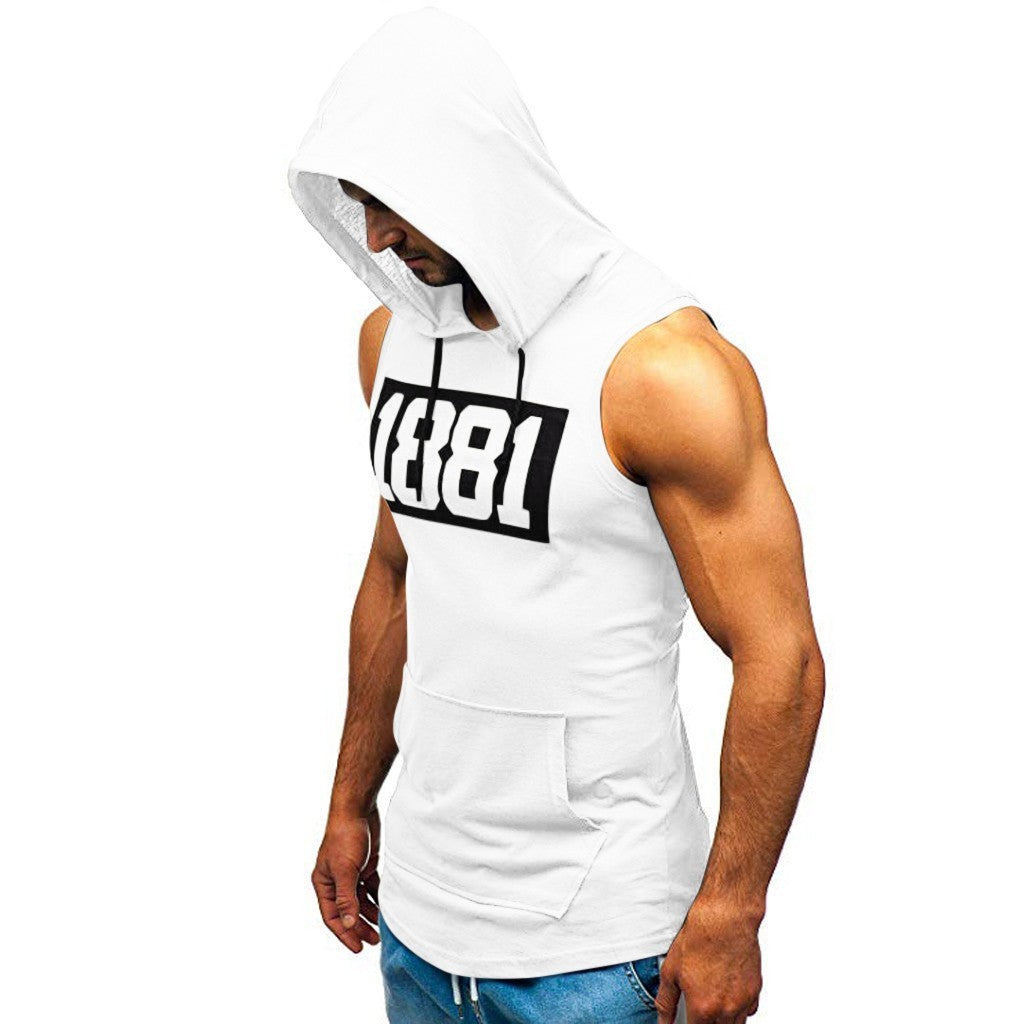 Men's Sleeveless Vest Letter Printed Hoodie Sports Tops - 𝓢𝓱𝓸𝓹𝓵𝓮𝓬𝔂
