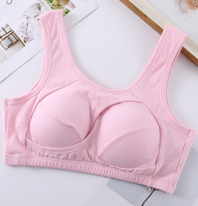 Plus Size Women Bra Ladies Cotton Quake-Proof Underwear Sleep Tops No Buckles Non Wire Lingerie With Removable Padded - 𝓢𝓱𝓸𝓹𝓵𝓮𝓬𝔂