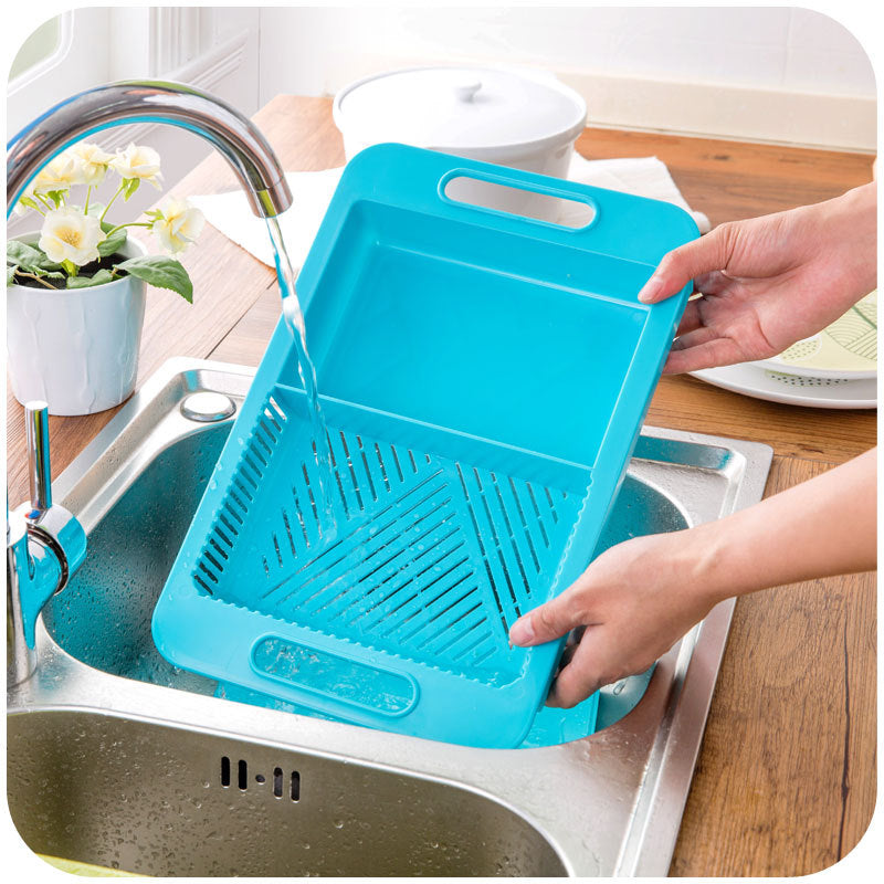 Multifunction Kitchen Chopping Blocks Sinks Drain Basket Cutting Board Vegetable Meat Tools Kitchen Accessories Chopping Board - 𝓢𝓱𝓸𝓹𝓵𝓮𝓬𝔂