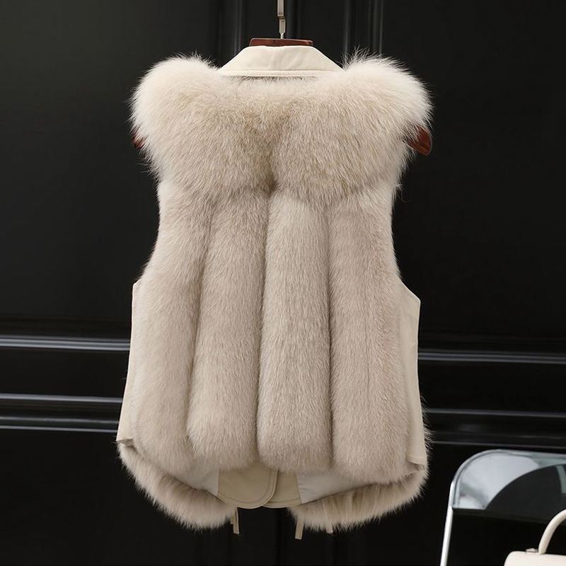 Fur Vest Short Coat Autumn And Winter New Patchwork Winter Fox Fur Jacket Women Short Artificial Fur Coat Elegant Female Warm Vest - 𝓢𝓱𝓸𝓹𝓵𝓮𝓬𝔂