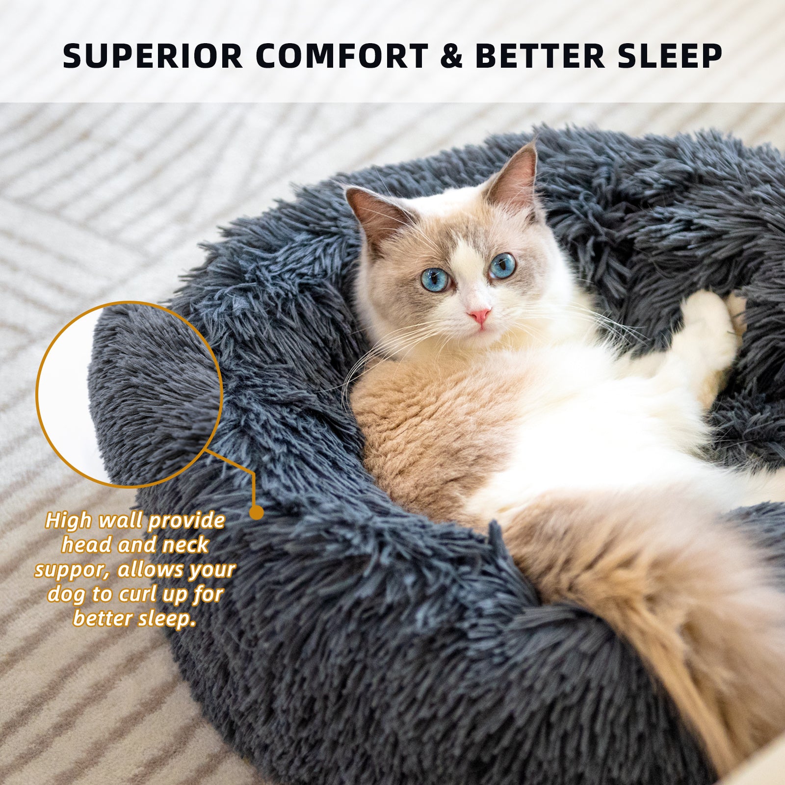 Dog Beds For Small Dogs Round Plush Cat Litter Kennel Pet Nest Mat Puppy Beds - 𝓢𝓱𝓸𝓹𝓵𝓮𝓬𝔂