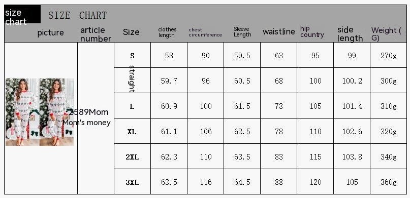 Polyester Black And White Contrast Color Christmas New Parent-Child Women's Casual Suit - 𝓢𝓱𝓸𝓹𝓵𝓮𝓬𝔂