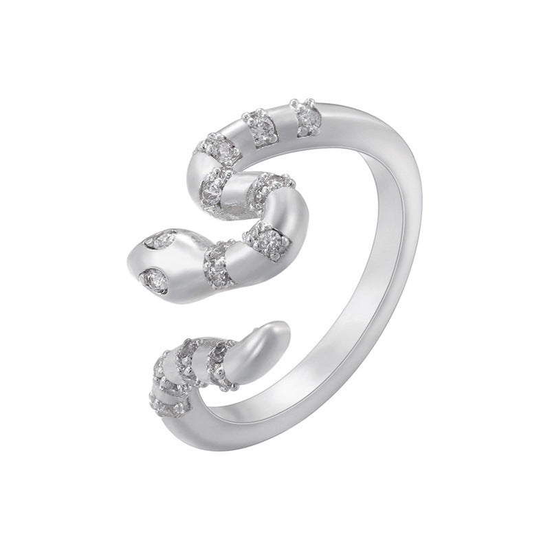 Micro Inlay Colorful Crystals Snake Ring - 𝓢𝓱𝓸𝓹𝓵𝓮𝓬𝔂