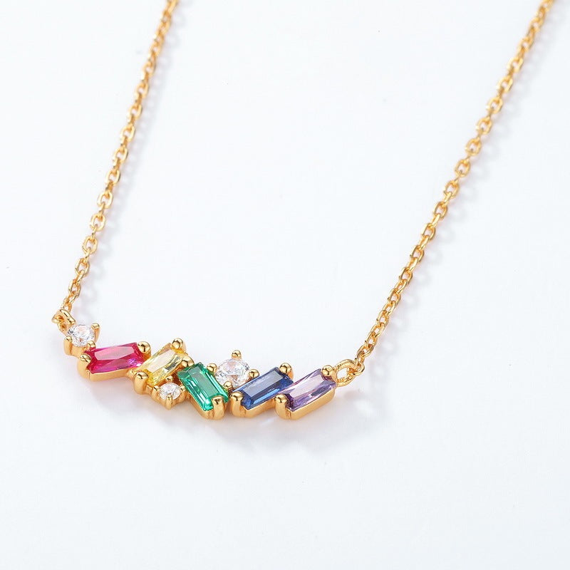 Japanese Light Luxury Rainbow Candy 925 Silver Necklace - 𝓢𝓱𝓸𝓹𝓵𝓮𝓬𝔂