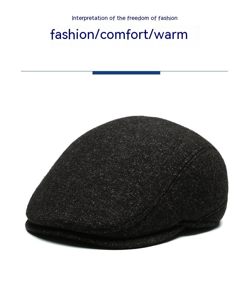 Outdoor Cycling Warm Short Brim Beret Middle-aged And Elderly Men Ear Protection Advance Hats - 𝓢𝓱𝓸𝓹𝓵𝓮𝓬𝔂