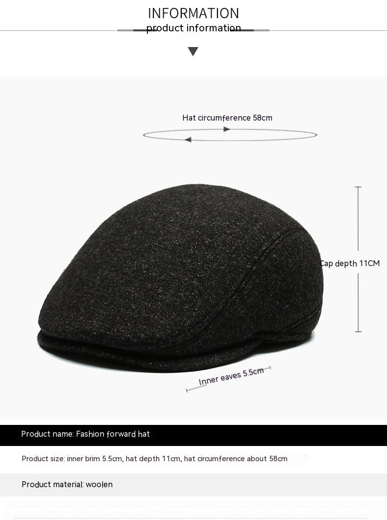 Outdoor Cycling Warm Short Brim Beret Middle-aged And Elderly Men Ear Protection Advance Hats - 𝓢𝓱𝓸𝓹𝓵𝓮𝓬𝔂