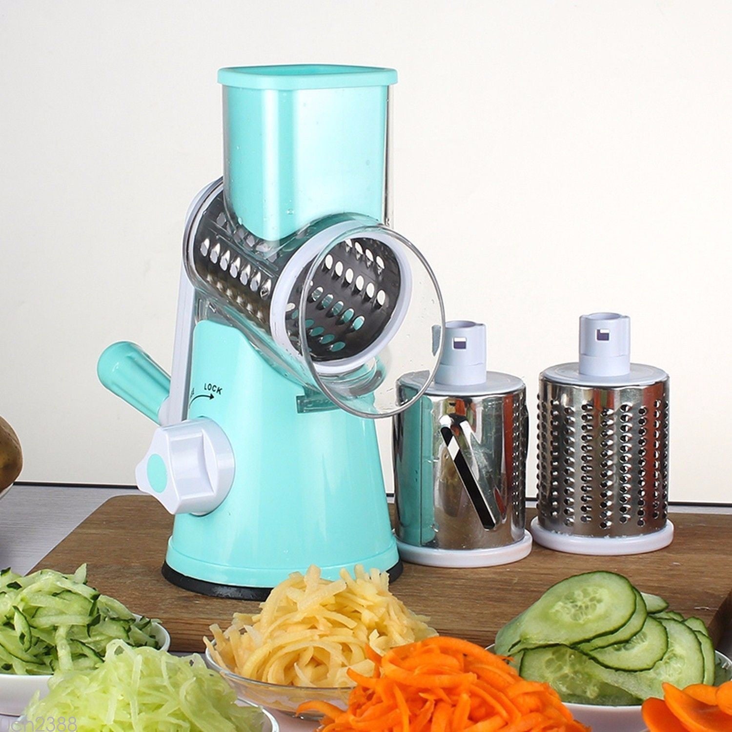 Vegetable Cutter Round Mandoline Slicer Potato Julienne Carrot Grater Cheese - 𝓢𝓱𝓸𝓹𝓵𝓮𝓬𝔂