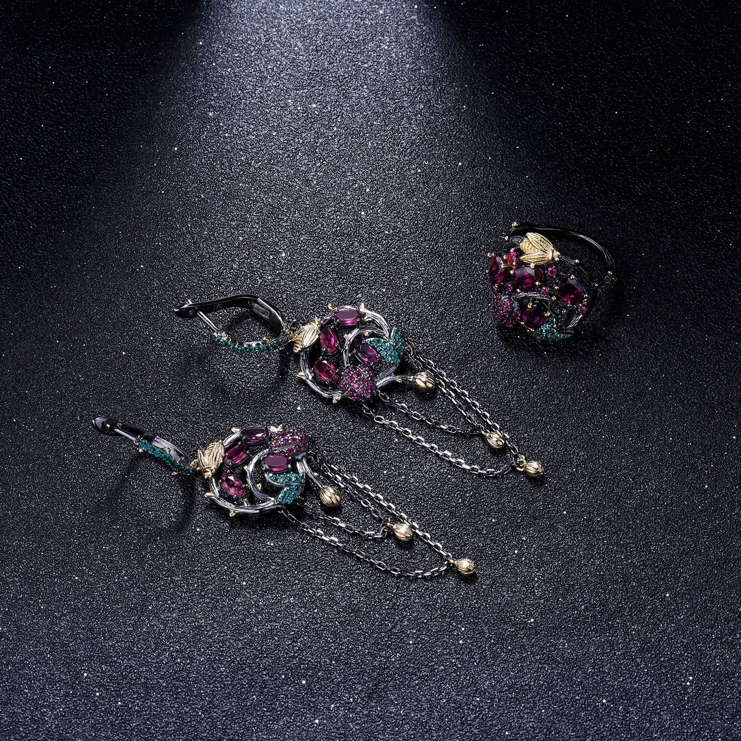 Secret Garden Designer Model Gemstone Ring - 𝓢𝓱𝓸𝓹𝓵𝓮𝓬𝔂