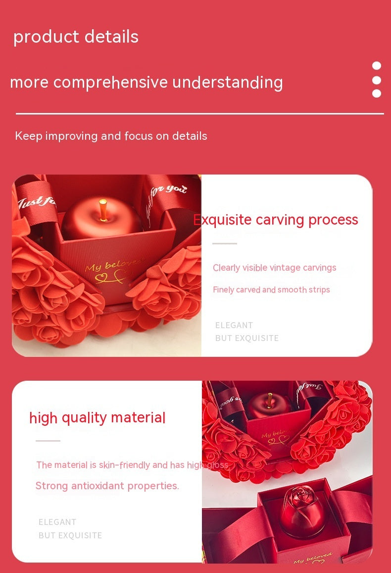 Valentines Day Gift Soap Rose Gift Box Crystal Pendant Necklace Eternal Flower Jewelry Box Set Wedding Birthday Gift For Girlfriend - 𝓢𝓱𝓸𝓹𝓵𝓮𝓬𝔂