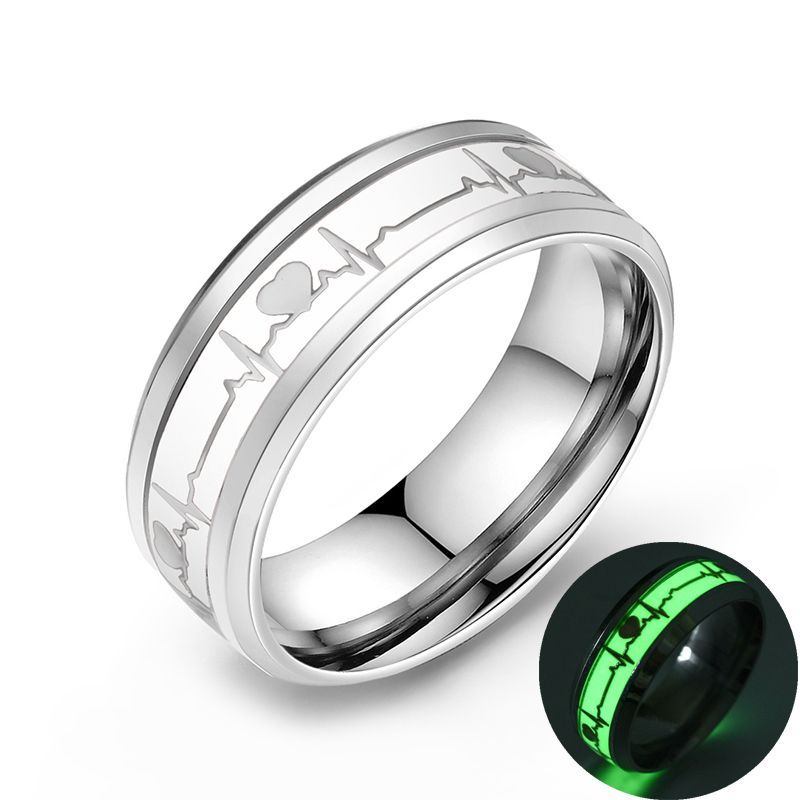 ECG Couple Carbon Fiber Ring Luminous Jewelry - 𝓢𝓱𝓸𝓹𝓵𝓮𝓬𝔂