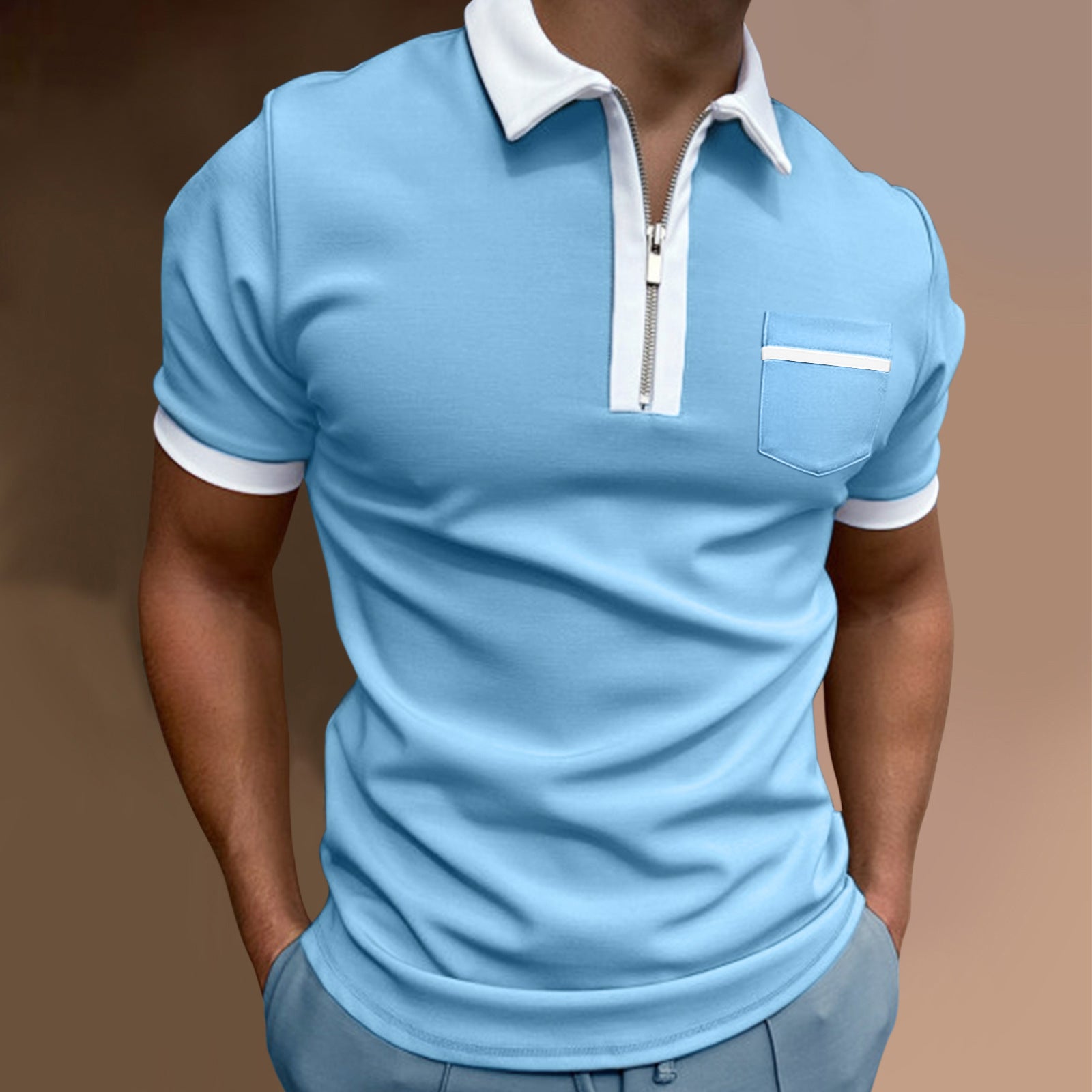 Men's Lapel Fashion Slim Pocket Men's T-Shirt POLO Shirt - 𝓢𝓱𝓸𝓹𝓵𝓮𝓬𝔂