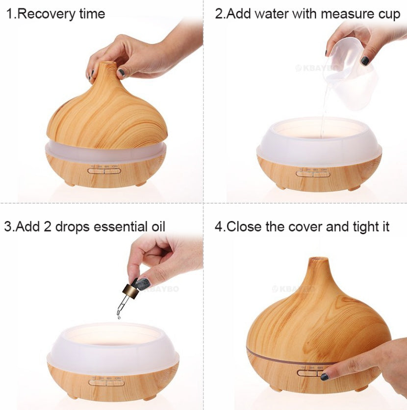 Creative Home Appliance Full Wood Grain Remote Control Aromatherapy Lamp - 𝓢𝓱𝓸𝓹𝓵𝓮𝓬𝔂