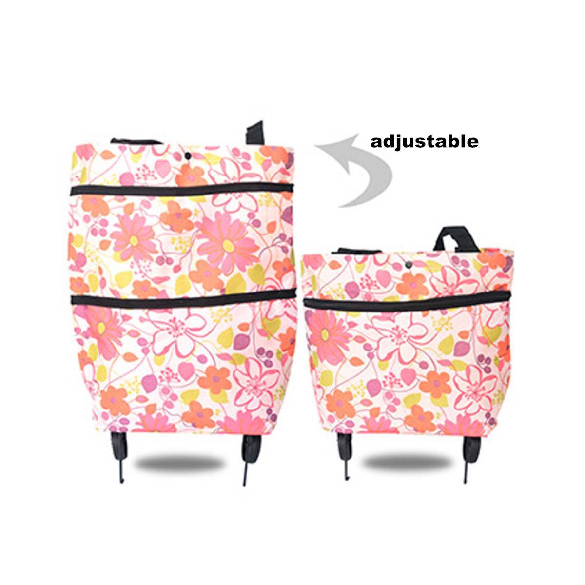 2 in 1 Foldable Shopping Cart with Wheels Premium Oxford Fabric Multifunction Shopping Bag Organizer High Capacity - 𝓢𝓱𝓸𝓹𝓵𝓮𝓬𝔂