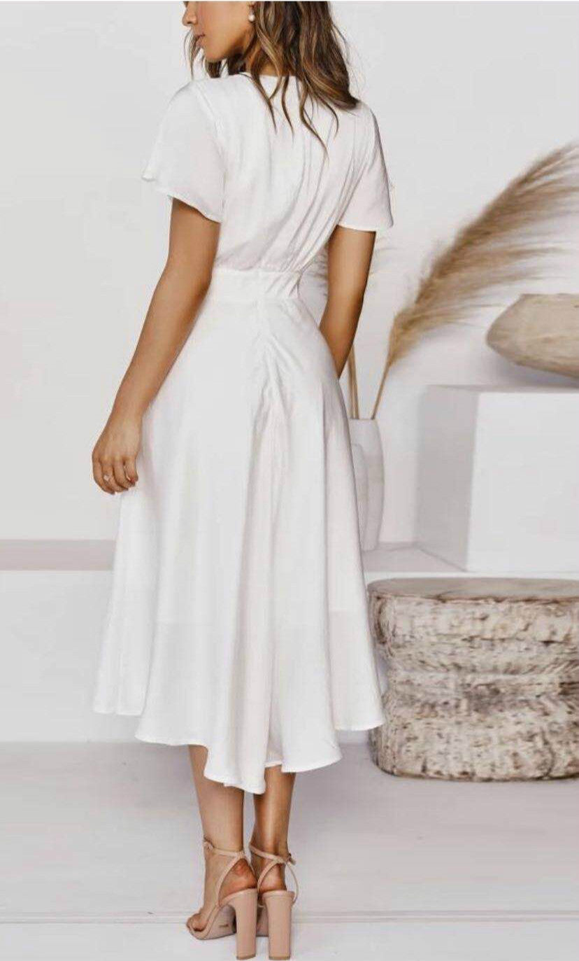 V-neck Temperament Irregular Lace-up Dress - 𝓢𝓱𝓸𝓹𝓵𝓮𝓬𝔂