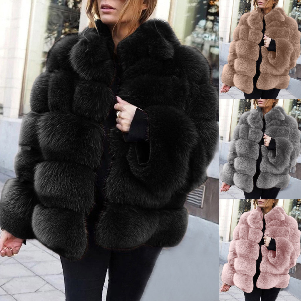 Faux fur stitching women's jacket - 𝓢𝓱𝓸𝓹𝓵𝓮𝓬𝔂