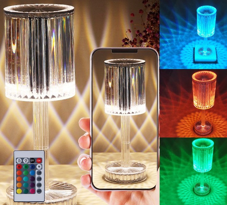 New Crystal Table Lamp Hotel Decoration Diamond Romantic Warm Led For Home Decor Romantic Gift Night Light - 𝓢𝓱𝓸𝓹𝓵𝓮𝓬𝔂